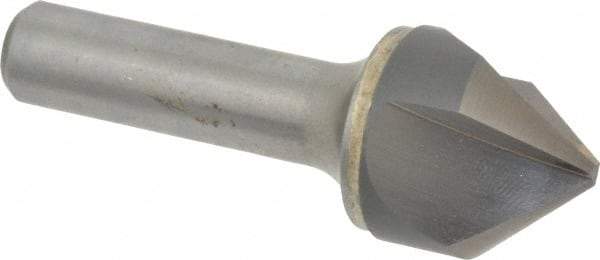 Hertel - 1" Head Diam, 1/2" Shank Diam, 3 Flute 82° Solid Carbide Countersink - Bright Finish, 3" OAL, Single End, Straight Shank, Right Hand Cut - Apex Tool & Supply