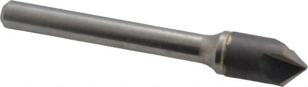 Hertel - 3/8" Head Diam, 1/4" Shank Diam, 3 Flute 90° Solid Carbide Countersink - Bright Finish, 2-1/2" OAL, Single End, Straight Shank, Right Hand Cut - Apex Tool & Supply
