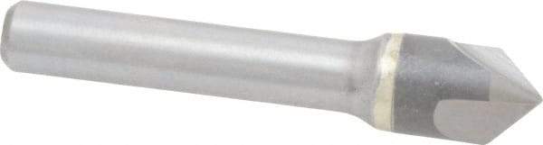 Hertel - 1/2" Head Diam, 3/8" Shank Diam, 3 Flute 90° Solid Carbide Countersink - Bright Finish, 2-1/2" OAL, Single End, Straight Shank, Right Hand Cut - Apex Tool & Supply