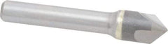 Hertel - 1/2" Head Diam, 3/8" Shank Diam, 3 Flute 90° Solid Carbide Countersink - Bright Finish, 2-1/2" OAL, Single End, Straight Shank, Right Hand Cut - Apex Tool & Supply