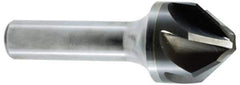 Hertel - 1/4" Head Diam, 1/4" Shank Diam, 6 Flute 60° Solid Carbide Countersink - Bright Finish, 2" OAL, Single End, Straight Shank, Right Hand Cut - Apex Tool & Supply