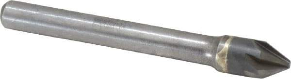 Hertel - 5/16" Head Diam, 1/4" Shank Diam, 6 Flute 60° Solid Carbide Countersink - Bright Finish, 2-1/2" OAL, Single End, Straight Shank, Right Hand Cut - Apex Tool & Supply