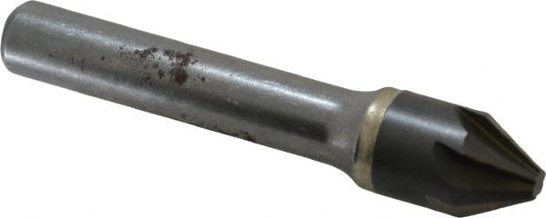 Hertel - 1/2" Head Diam, 3/8" Shank Diam, 6 Flute 60° Solid Carbide Countersink - Apex Tool & Supply