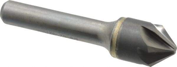 Hertel - 5/8" Head Diam, 3/8" Shank Diam, 6 Flute 82° Solid Carbide Countersink - Bright Finish, 2-5/8" OAL, Single End, Straight Shank, Right Hand Cut - Apex Tool & Supply