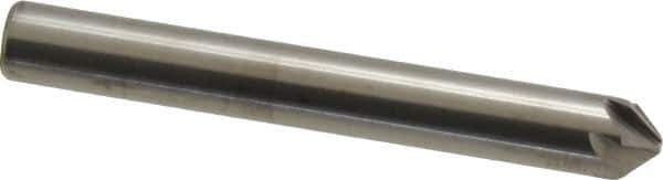 Hertel - 1/4" Head Diam, 1/4" Shank Diam, 6 Flute 90° Solid Carbide Countersink - Bright Finish, 2" OAL, Single End, Straight Shank, Right Hand Cut - Apex Tool & Supply
