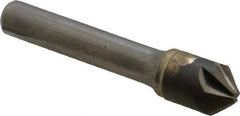 Hertel - 1/2" Head Diam, 3/8" Shank Diam, 6 Flute 90° Solid Carbide Countersink - Bright Finish, 2-1/2" OAL, Single End, Straight Shank, Right Hand Cut - Apex Tool & Supply