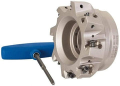 Iscar - 8 Inserts, 4" Cut Diam, 1-1/2" Arbor Diam, 0.642" Max Depth of Cut, Indexable Square-Shoulder Face Mill - 0/90° Lead Angle, 2" High, H490 AN.X 17 Insert Compatibility, Through Coolant, Series Helido - Apex Tool & Supply