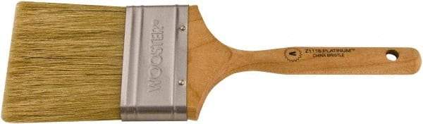 Wooster Brush - 3" Flat Hog Varnish Brush - 2-15/16" Bristle Length, 5-1/8" Maple Dowel Handle - Apex Tool & Supply