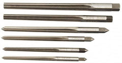 Alvord Polk - #0 to #5 Pin, 0.1287 to 0.2409" Diam, 0.1287 to 0.2409" Small End, Straight Shank, Taper Pin Reamer Set - Apex Tool & Supply