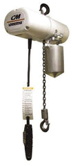 CM - 1 Ton Capacity, 8 FPM Lift Speed, 115 Volt, Electric Chain Hoist - 10' Max Lift, 19-5/8" Min Headroom, 2 Chains - Apex Tool & Supply