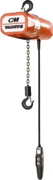 CM - 1/2 Ton Capacity, 16 FPM Lift Speed, Electric Chain Hoist - 15' Max Lift, 14-1/4" Min Headroom, 1 Chain - Apex Tool & Supply