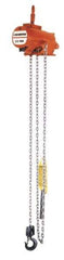CM - 1/4 Ton Load Limit, 10' Max Height Hook Mount Air Hoist - 48 SCFM at 90 PSI, 15-1/4" Min Headroom, Pull Cord Control - Apex Tool & Supply