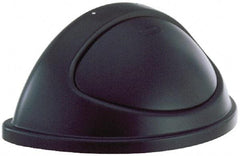 Rubbermaid - Half-Round Lid for Use with 21 Gal Trash Cans - Black, Polyethylene, For Untouchable Trash Cans - Apex Tool & Supply