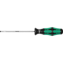 Wera - 3mm Blade Width, Slotted Screwdriver - 150mm Blade Length, Round Shank, Ergonomic Handle - Apex Tool & Supply