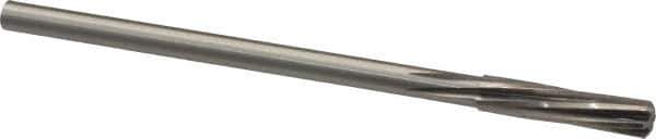 Made in USA - 21/64" High Speed Steel 6 Flute Chucking Reamer - Spiral Flute, 0.2792" Straight Shank, 1-1/2" Flute Length, 6" OAL - Apex Tool & Supply