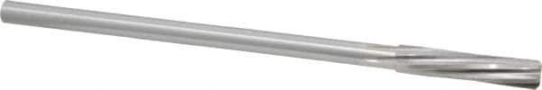 Made in USA - 3/8" High Speed Steel 6 Flute Chucking Reamer - Spiral Flute, 0.3105" Straight Shank, 1-3/4" Flute Length, 7" OAL - Apex Tool & Supply