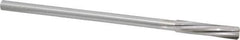 Made in USA - 3/8" High Speed Steel 6 Flute Chucking Reamer - Spiral Flute, 0.3105" Straight Shank, 1-3/4" Flute Length, 7" OAL - Apex Tool & Supply