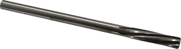 Made in USA - 31/64" High Speed Steel 6 Flute Chucking Reamer - Spiral Flute, 0.4355" Straight Shank, 2" Flute Length, 8" OAL - Apex Tool & Supply