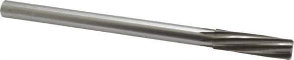 Made in USA - 5/8" High Speed Steel 8 Flute Chucking Reamer - Spiral Flute, 0.5615" Straight Shank, 2-1/4" Flute Length, 9" OAL - Apex Tool & Supply