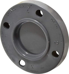 Value Collection - 3" Pipe, 7-5/8" OD, PVC Blind Pipe Flange - Schedule 80, Gray - Apex Tool & Supply