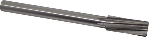 Made in USA - 1-1/8" High Speed Steel 8 Flute Chucking Reamer - Spiral Flute, 7/8" Straight Shank, 2-7/8" Flute Length, 11" OAL - Apex Tool & Supply