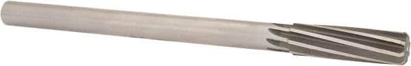 Made in USA - 21/32" Cobalt 8 Flute Chucking Reamer - Spiral Flute, 0.5615" Straight Shank, 2-1/4" Flute Length, 9" OAL - Apex Tool & Supply