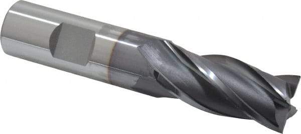 OSG - 3/4", 1-5/8" LOC, 3/4" Shank Diam, 3-7/8" OAL, 4 Flute, Cobalt Square End Mill - Single End, TiCN Finish, Spiral Flute, 30° Helix, Centercutting, Right Hand Cut, Right Hand Flute, Series 541 - Apex Tool & Supply