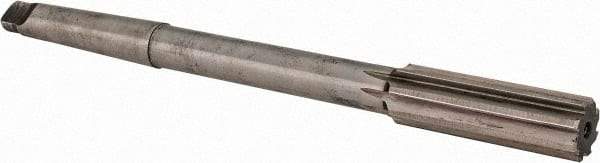 Made in USA - 27/32" High Speed Steel 8 Flute Chucking Reamer - Straight Flute, 2MT Morse Taper Shank, 2-1/2" Flute Length, 9-1/2" OAL - Apex Tool & Supply