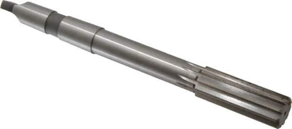 Made in USA - 1-1/16" High Speed Steel 10 Flute Chucking Reamer - Straight Flute, 3MT Morse Taper Shank, 2-3/4" Flute Length, 10-1/2" OAL - Apex Tool & Supply
