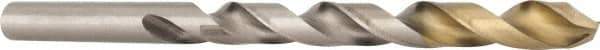 DORMER - #6 118° High Speed Steel Jobber Drill - TiN Finish, Right Hand Cut, Spiral Flute, Straight Shank, 3-3/4" OAL, Split Point - Apex Tool & Supply