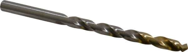DORMER - #1 118° High Speed Steel Jobber Drill - TiN Finish, Right Hand Cut, Spiral Flute, Straight Shank, 3-7/8" OAL, Split Point - Apex Tool & Supply