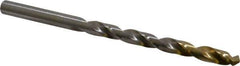 DORMER - #1 118° High Speed Steel Jobber Drill - TiN Finish, Right Hand Cut, Spiral Flute, Straight Shank, 3-7/8" OAL, Split Point - Apex Tool & Supply