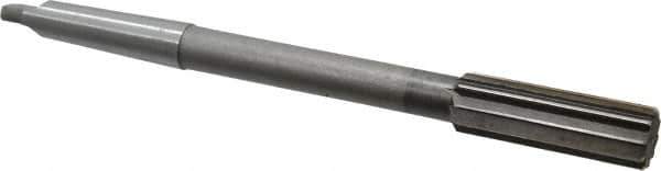 Interstate - 7/8" High Speed Steel 8 Flute Chucking Reamer - Straight Flute, 2MT Morse Taper Shank, 2-5/8" Flute Length, 10" OAL - Apex Tool & Supply