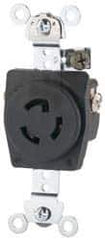 Cooper Wiring Devices - 277 VAC, 15 Amp, L7-15R NEMA, Self Grounding Receptacle - 2 Poles, 3 Wire, Female End, Black - Apex Tool & Supply