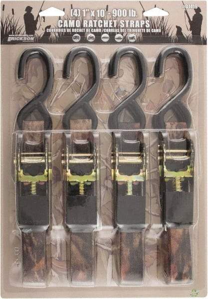 Erickson Manufacturing - 10' Long x 1" Wide, 900 Lb Basket Capacity, Polyester & Steel Web Sling - Camouflage Green - Apex Tool & Supply