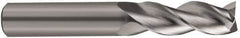 SGS - 5/8", 3/4" LOC, 5/8" Shank Diam, 3" OAL, 3 Flute, Solid Carbide Square End Mill - Single End, Uncoated, Spiral Flute, 38° Helix, Right Hand Cut, Right Hand Flute, Series 43 - Apex Tool & Supply