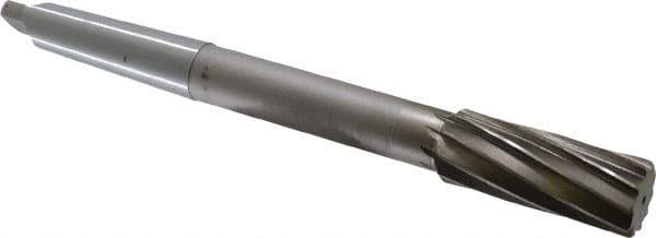 Interstate - 1-1/8" High Speed Steel 10 Flute Chucking Reamer - Spiral Flute, 3MT Morse Taper Shank, 2-7/8" Flute Length, 11" OAL - Apex Tool & Supply