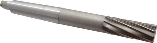 Interstate - 1-1/4" High Speed Steel 10 Flute Chucking Reamer - Spiral Flute, 4MT Morse Taper Shank, 3" Flute Length, 11-1/2" OAL - Apex Tool & Supply