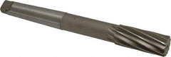 Interstate - 1-3/8" High Speed Steel 10 Flute Chucking Reamer - Spiral Flute, 4MT Morse Taper Shank, 3-1/4" Flute Length, 12" OAL - Apex Tool & Supply