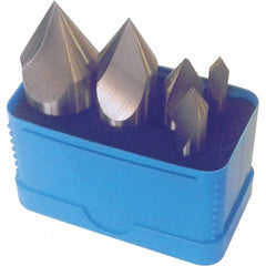 Interstate - 5 Piece, 1/4 to 1" Head Diam, 82° Included Angle, Single End Countersink Set - Apex Tool & Supply