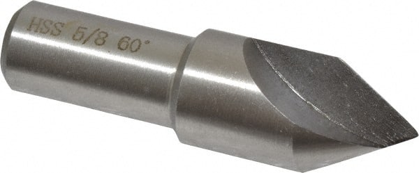 Interstate - 5/8" Head Diam, 1/2" Shank Diam, 1 Flute 60° High Speed Steel Countersink - Apex Tool & Supply