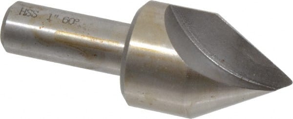 Interstate - 1" Head Diam, 1/2" Shank Diam, 1 Flute 60° High Speed Steel Countersink - Apex Tool & Supply