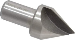 Interstate - 1-1/4" Head Diam, 3/4" Shank Diam, 1 Flute 60° High Speed Steel Countersink - Bright Finish, 2-3/4" OAL, Single End, Straight Shank, Right Hand Cut - Apex Tool & Supply