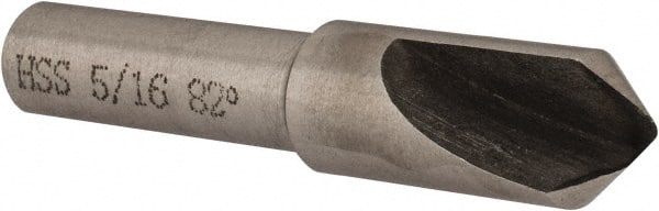 Interstate - 5/16" Head Diam, 1/4" Shank Diam, 1 Flute 82° High Speed Steel Countersink - Apex Tool & Supply