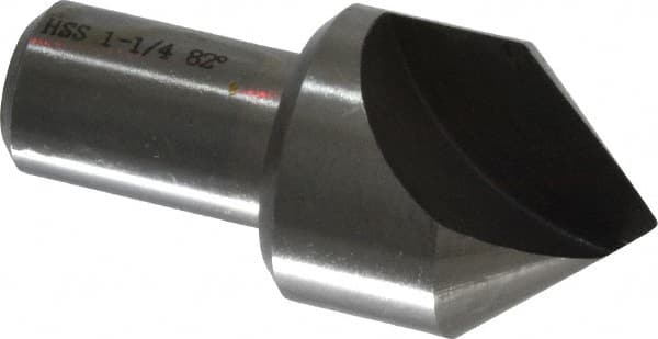 Interstate - 1-1/4" Head Diam, 3/4" Shank Diam, 1 Flute 82° High Speed Steel Countersink - Apex Tool & Supply