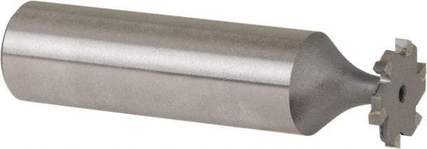 Made in USA - 1/2" Diam x 1/16" Face Width, Carbide-Tipped, 6 Teeth, Shank Connection Woodruff Keyseat Cutter - Uncoated, 2-1/16" OAL x 1/2" Shank, Straight Teeth, ANSI 204, Old Standard 1 - Apex Tool & Supply