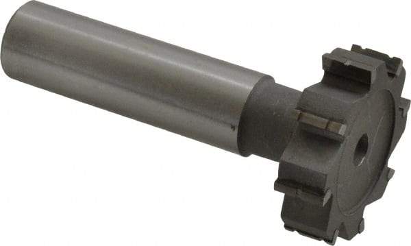 Made in USA - 1-1/8" Diam x 5/16" Face Width, Carbide-Tipped, 8 Teeth, Shank Connection Woodruff Keyseat Cutter - Uncoated, 2-5/16" OAL x 1/2" Shank, Straight Teeth, ANSI 1009, Old Standard C - Apex Tool & Supply