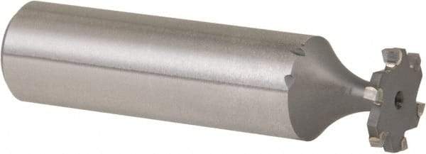 Made in USA - 1/2" Diam x 1/16" Face Width, Carbide-Tipped, 6 Teeth, Shank Connection Woodruff Keyseat Cutter - Uncoated, 2-1/16" OAL x 1/2" Shank, Staggered Teeth, ANSI 204, Old Standard 1 - Apex Tool & Supply