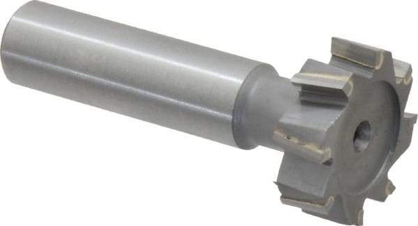 Made in USA - 1" Diam x 5/16" Face Width, Carbide-Tipped, 8 Teeth, Shank Connection Woodruff Keyseat Cutter - Uncoated, 2-5/16" OAL x 1/2" Shank, Staggered Teeth, ANSI 1008, Old Standard B - Apex Tool & Supply
