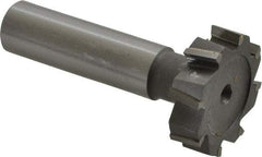 Made in USA - 1-1/8" Diam x 5/16" Face Width, Carbide-Tipped, 8 Teeth, Shank Connection Woodruff Keyseat Cutter - Uncoated, 2-5/16" OAL x 1/2" Shank, Staggered Teeth, ANSI 1009, Old Standard C - Apex Tool & Supply
